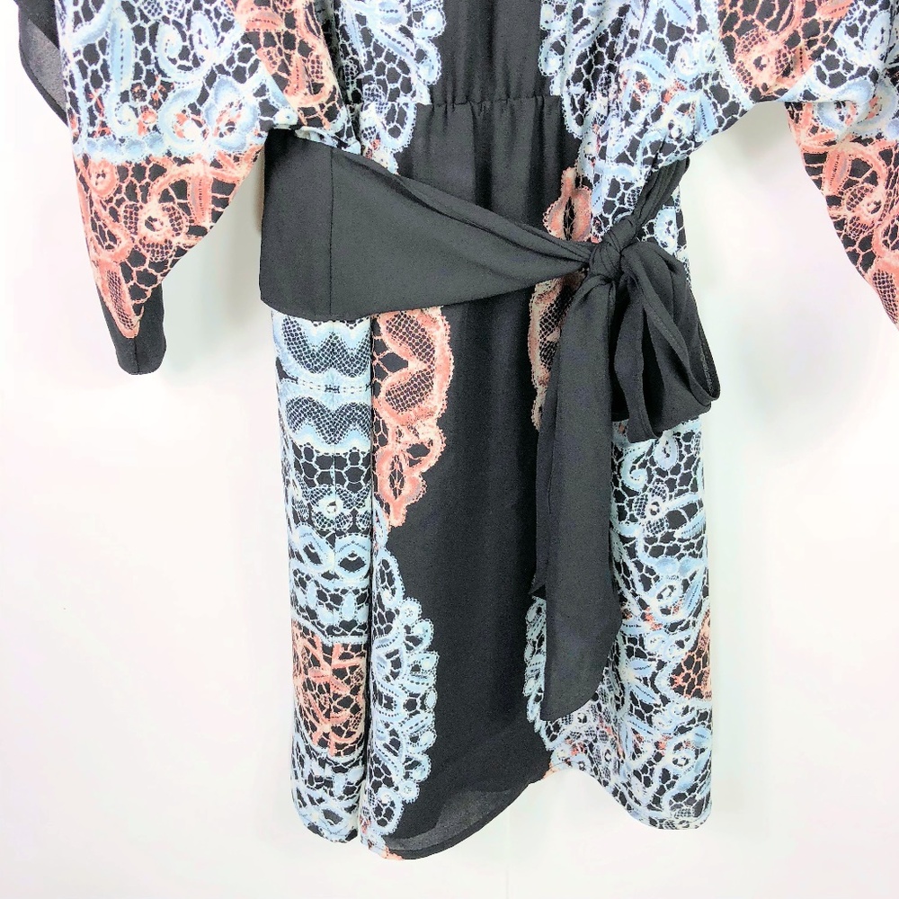 BCBG MAXAZRIA Black Flowy Kimono Sleeve Dress XS - Picture 5 of 8